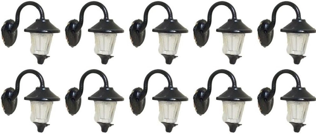 10 Stuks Miniatuur Railway Wandlampen LED Lantaarns voor Modelbouw 1:87 H0 Huizen en Diorama's