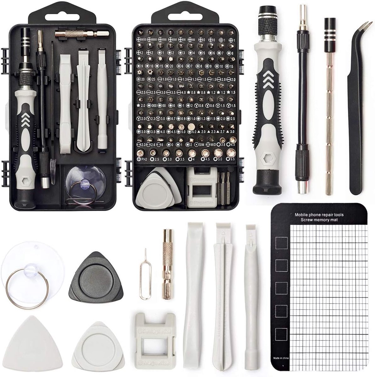 SnelShoppen - 122-delige Precisie Schroevendraaierset, Magnetische Kleine Schroevendraaiers, Elektronische Reparatieset voor Telefoon, Laptop, PC, iPh