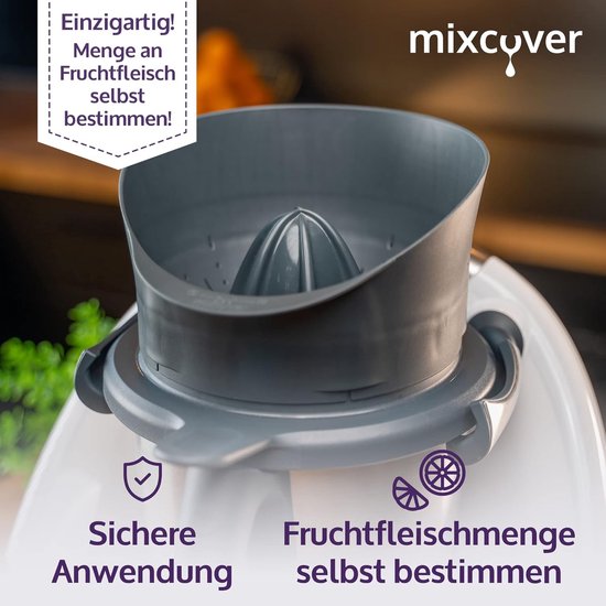 SnelShoppen - Mixcover Verbeterde Juicer/Citrus Juicer/Orange Juicer voor Thermomix TM6 en TM5 - Sneller en Pulp naar Keuze - Keukenaccessoires voor V van Snelshoppen — afbeelding 3