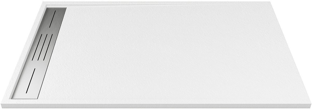 Vente-unique Opzetdouchebak van hars – Met sifon – Wit – 120 x 90 cm - Snijdbaar - LYROSA