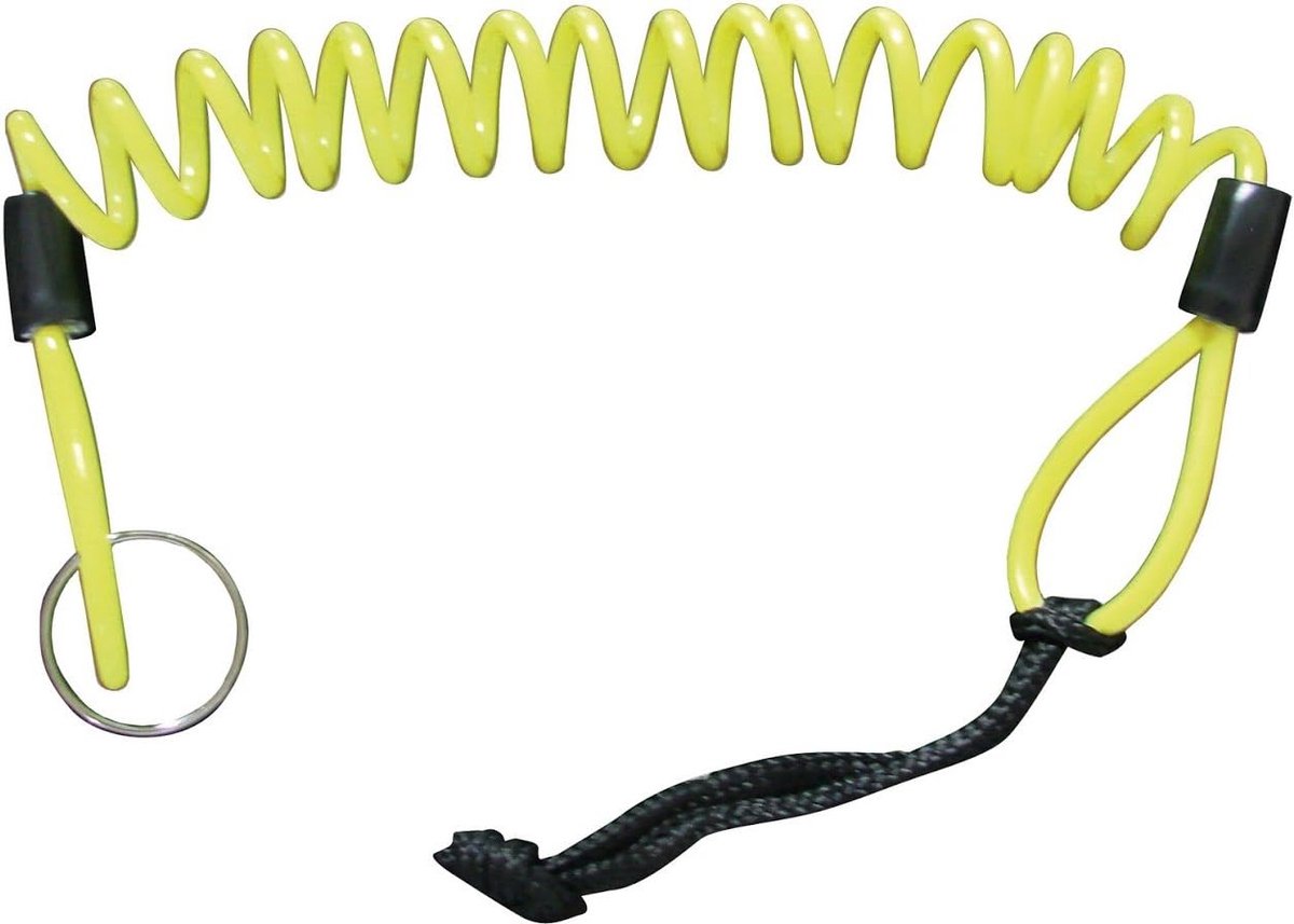 SnelShoppen - 1.2 M4 Reminder Kabel met Remring - Verstelbaar Universeel voor Motorfiets Slot, Disc, Helm, Fiets, Scooter - Geel - Lichtgewicht en Ada