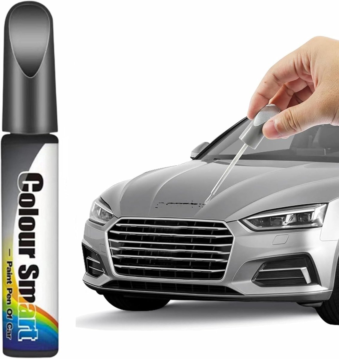 SnelShoppen - Car Paint Pen Krassen Verwijderaar - Perfecte Dekking & Snelle Droging - Hoge Kwaliteit Grijs - 1 Stuk - Auto Lak Reparatie Pen voor Wee
