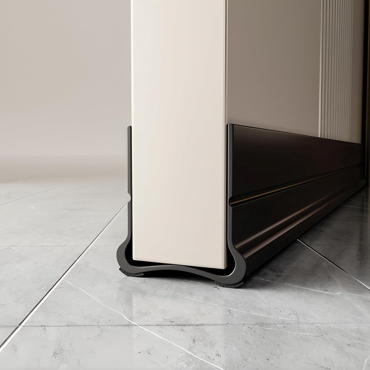 SnelShoppen - Draught Excluder voor Deuren 93 cm, Wit, Geschikt voor Deuren 3.5 tot 5.5 cm, Waterdichte PVC Dichtstrip, Tochtstrip voor Keuken en Badk