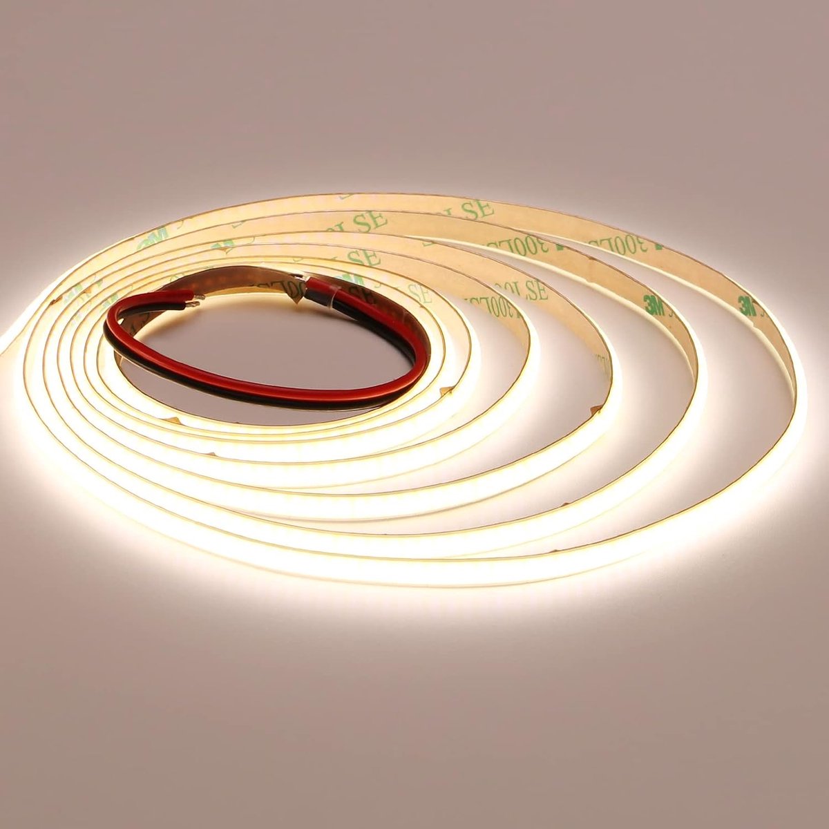 SnelShoppen - 12V Super Dun 3mm COB LED Strip 5M 384LEDs/M Natuurlijke Wit 4000K Flexibel Snijbaar CRI>90 Dotless Lineaire Verlichting Keuken Kast Tra