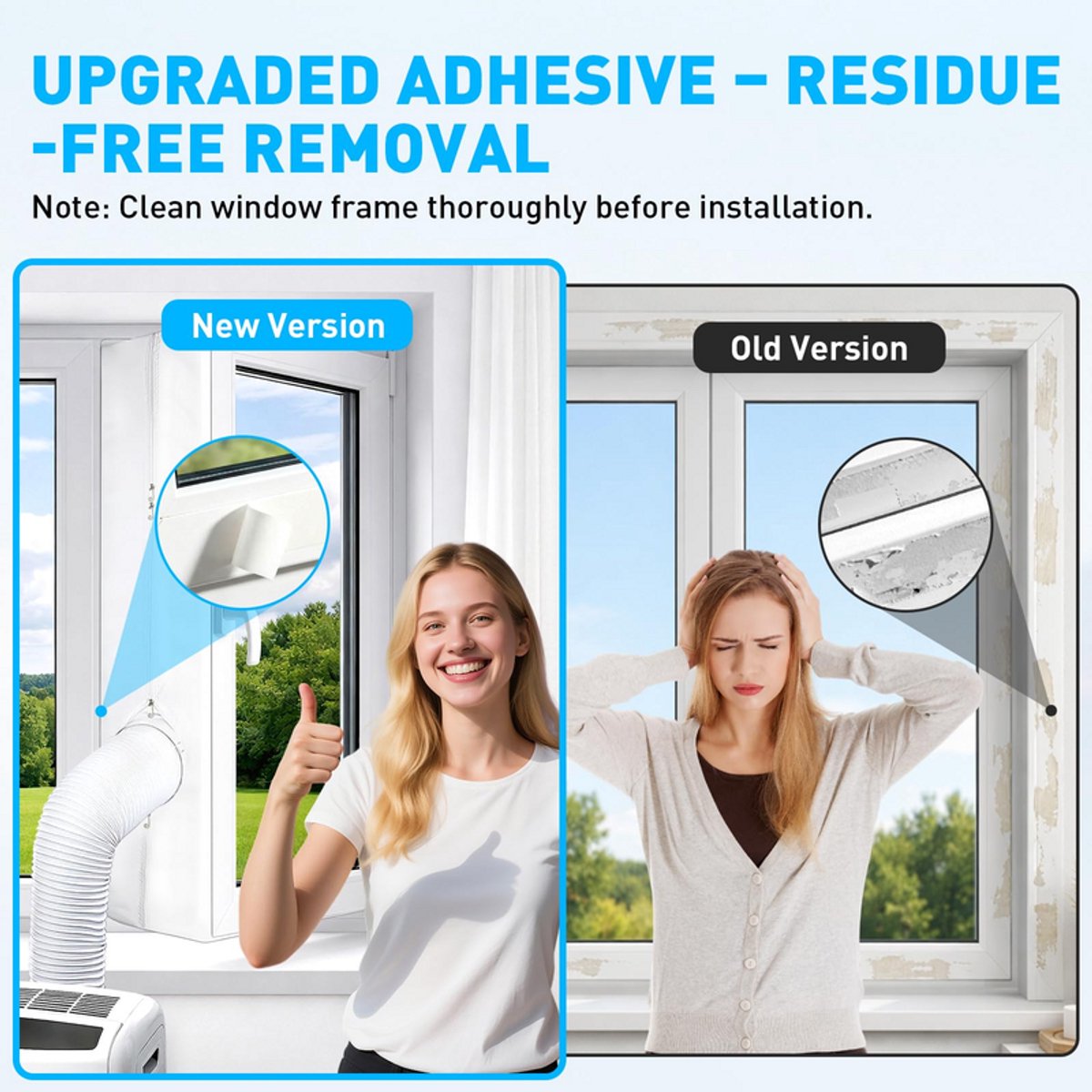 Raamafdichtingsset Airconditioner 300 cm - Dubbele Ritssluiting - Sterke Kleefstrip - Voor Mobiele Airco En Wasdroger – foto 3