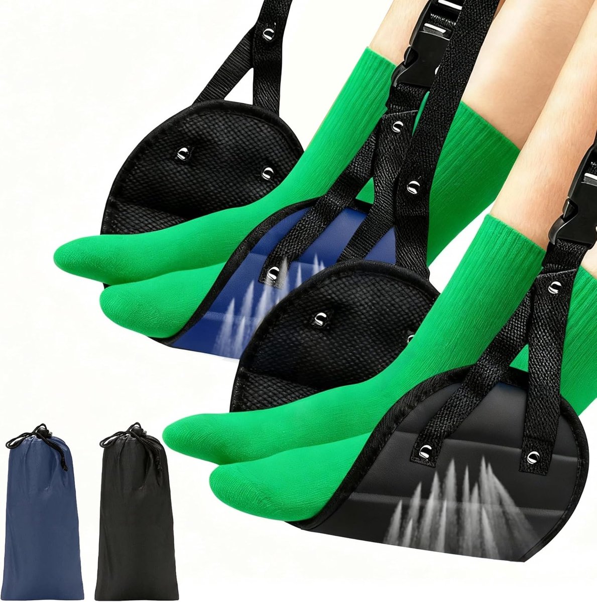 SnelShoppen - 2 Pcs Plane Foot Pegs - Verstelbare Voetensteun voor Vliegtuig en Kantoor - Draagbare Lichtgewicht Leg Rest - Verminder Vermoeidheid en
