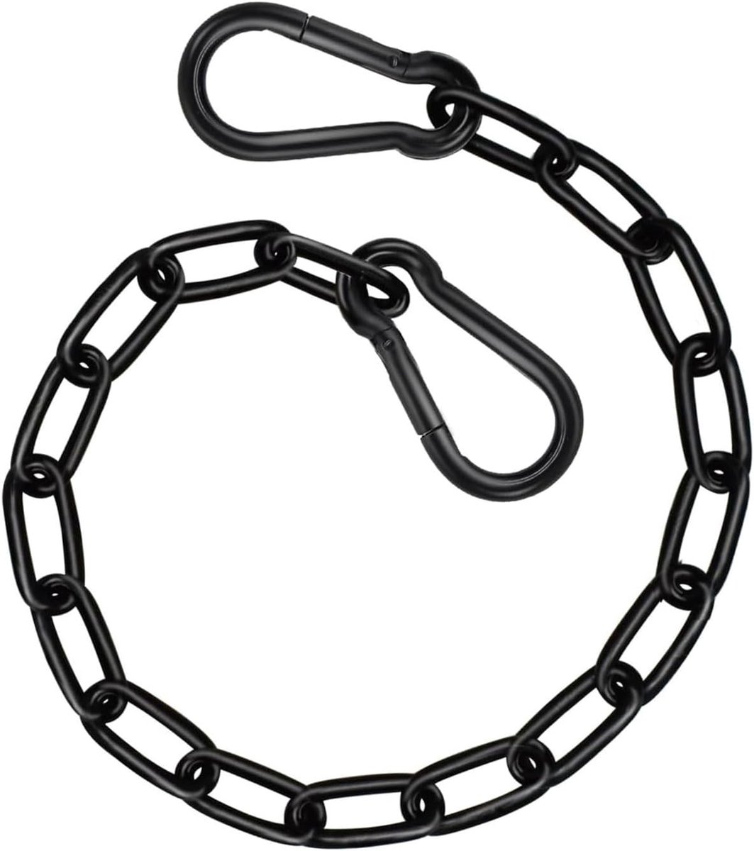 SnelShoppen - RVS Ketting 1m - Sterke Roestvrijstalen Ketting 5mm Dikte - Met Karabijnhaak - Ideaal voor Poort, Tuin, Camping en Beveiliging
