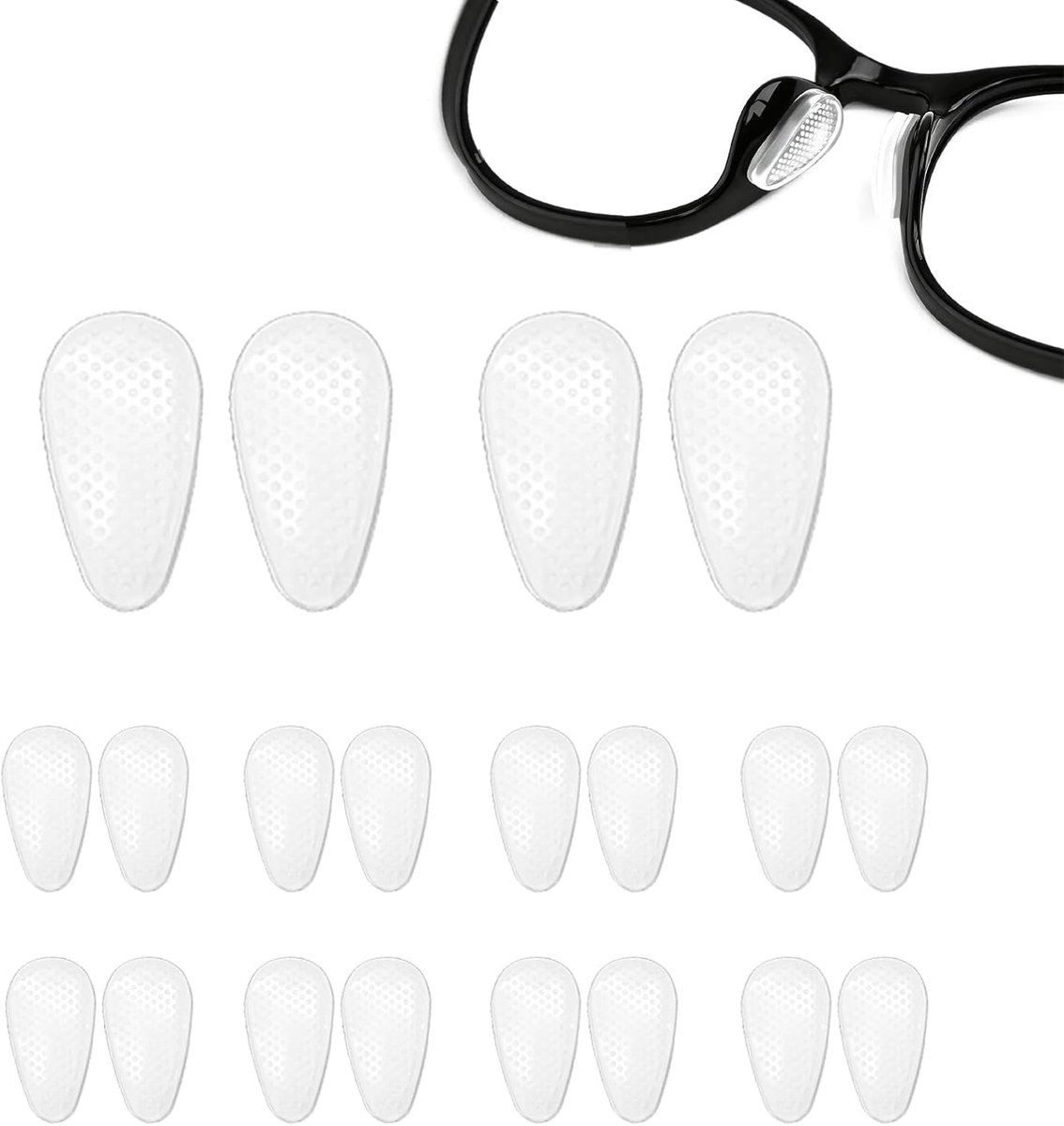 SnelShoppen - Siliconen Neuspads voor Brillen en Zonnebrillen, 10 Paar Antislip Zelfklevende Transparante Neuspads, Comfortabel en Licht, Vermindert D