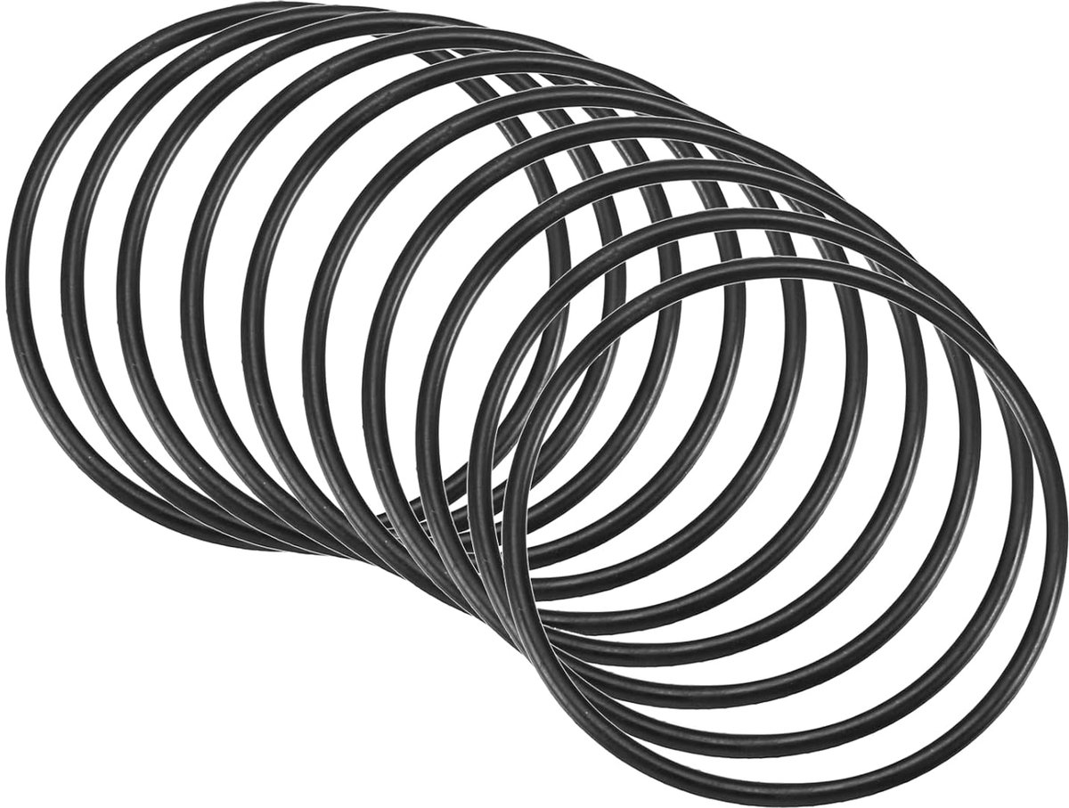 SnelShoppen - 10x Nitrile Rubber O-Ringen 55mm x 50mm x 2.5mm - Waterdichte Sealing Rings voor Lekkages, Plumber Repair, Zwart