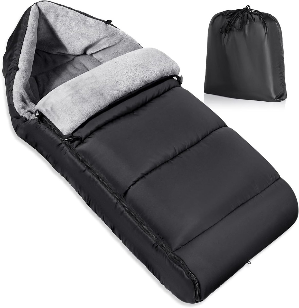 Universele Voetenzak voor Kinderwagens, Waterdichte Voetenzak met Verstelbare Rits, Warm en Comfortabel voor de Winter, Geschikt voor Buggy's en Kinderwagens, Makkelijk Toegankelijk en Afneembaar