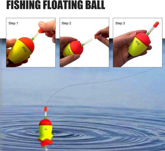 SnelShoppen - 8-16 Stuks Multifunctionele Hengel Float - Wit, Zwart, Rood, Geel - EVA Schuim Vissers Float - Hoogwaardige Kwaliteit - 10g, 20g, 30g, 4 van Snelshoppen — afbeelding 5