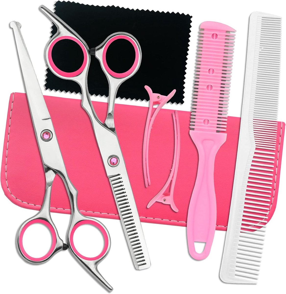 SnelShoppen - Baby Haar Snijden Schaar Set - Professionele Veiligheid Scharen met Ronde Tip - RVS Haar Dunner Scharen Voor Kinderen - Perfect Voor Thu