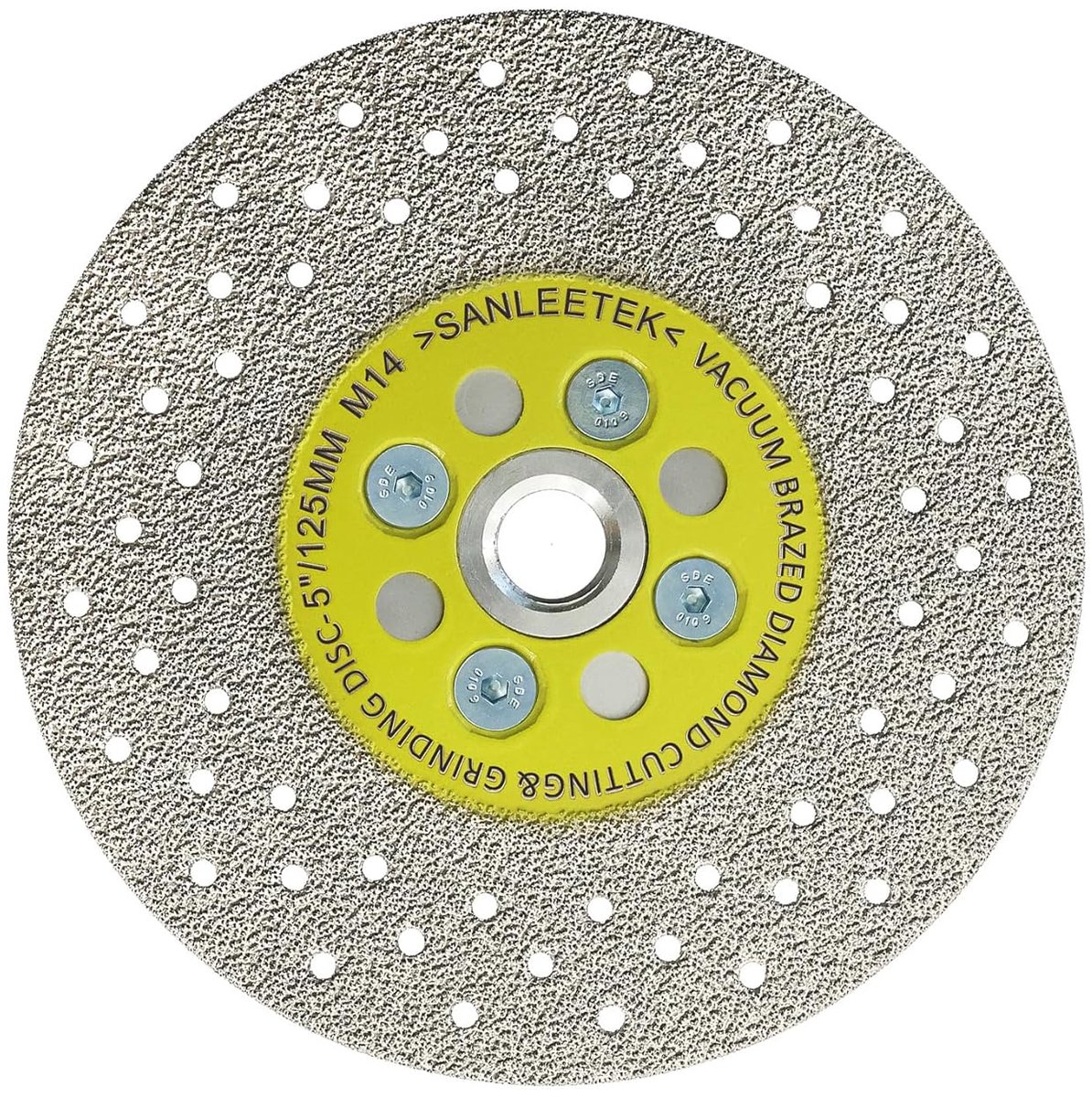 SnelShoppen - Diamond Cutting Disc 125mm Vacuüm Gelast Dubbelzijdig Voor Graniet, Marmer, Beton, Porselein, M14 Draad
