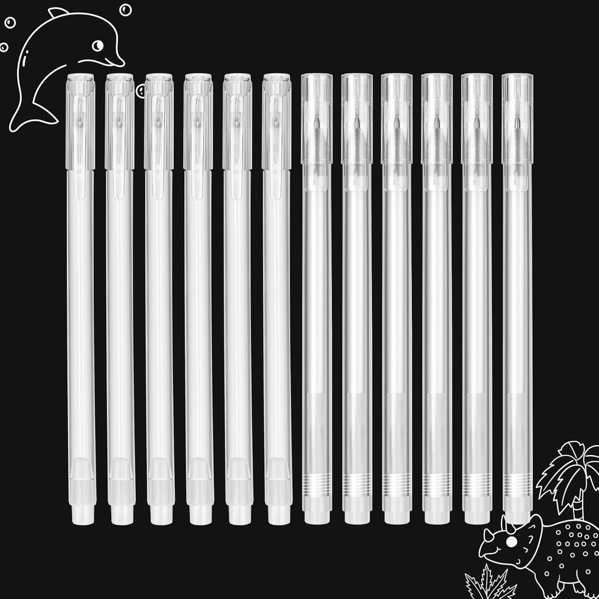 SnelShoppen - 12 Stuks Witte Gelpennen 0.6mm & 0.8mm - Perfect voor Donker Papier, Tekenen, Scrapbooking, Creatief Schrijven en Kunstontwerpen