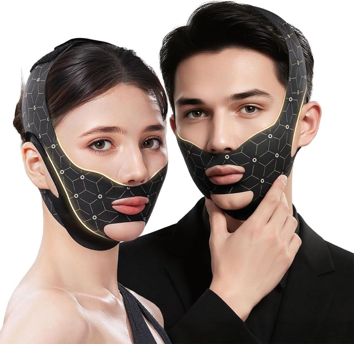 SnelShoppen - Face Tightening Band, Non-slip Chin Shaper, Herbruikbare Kinband voor Slaap, Unisex V-Lijn Liftmasker, Dubbele Kin Eliminator