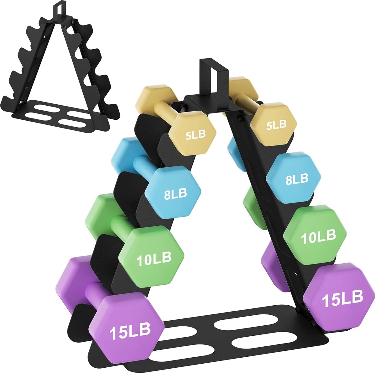 SnelShoppen - Dumbbell Rack Stand Gewichtenopslag Organizer voor Dumbbells en Accessoires, Ideaal voor Thuis Gym, Voor Kinderen en Vrouwen, Zwart
