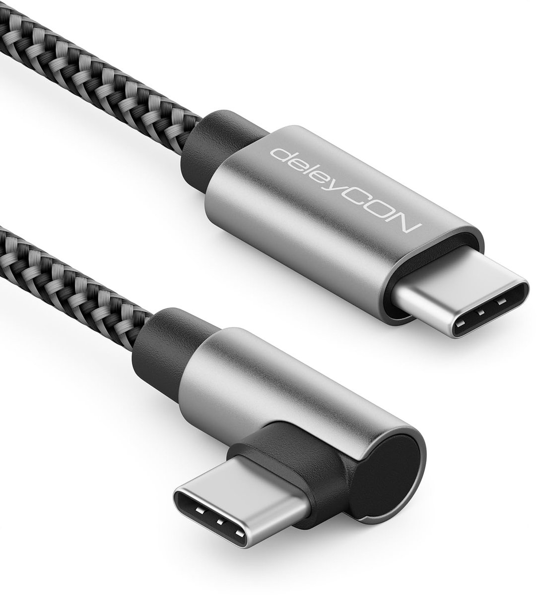 SnelShoppen - 2m USB C Kabel 90° Hoek PD3.0 60W Snelle Oplader voor iPhone 17/16/15 Pro Max, Galaxy S26/S25/S24, Pixel, iPad Pro, MacBook Air, Switch,