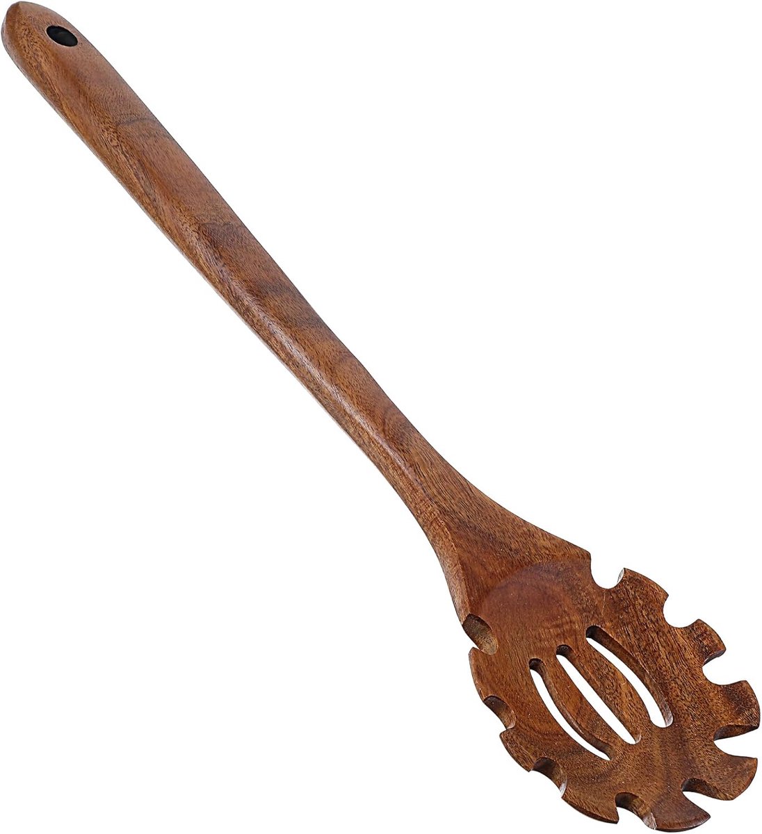 SnelShoppen - Houten Pasta Lepel Spaghetti Lepel met Tanden - 32cm - Duurzaam Beukenhout - Ideaal voor Spaghetti, Tagliatelle en Meer - Afwasmachinebe