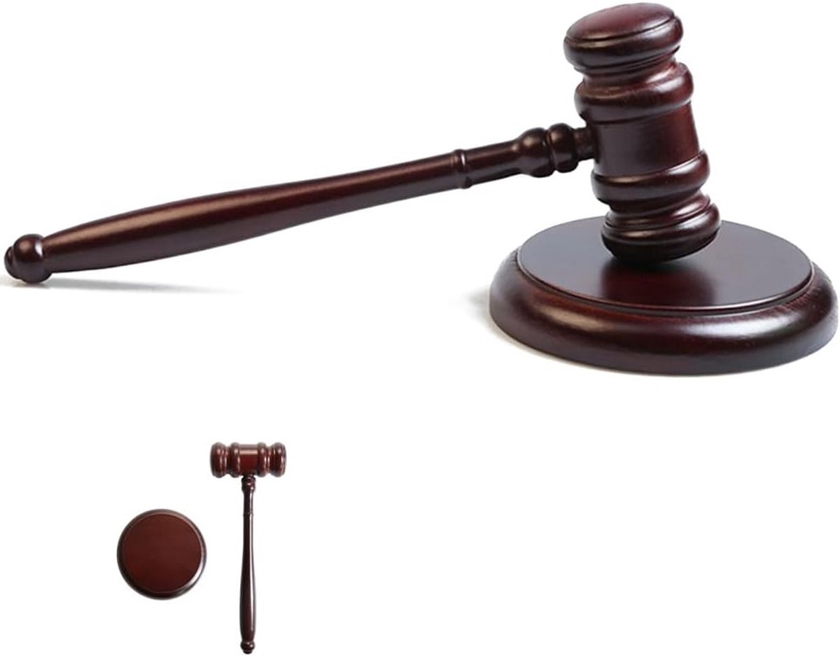Houten Veilinghamer Set voor Rechters en Advocaten, Ideaal voor Veilingen, Rollenspellen en Kinderen