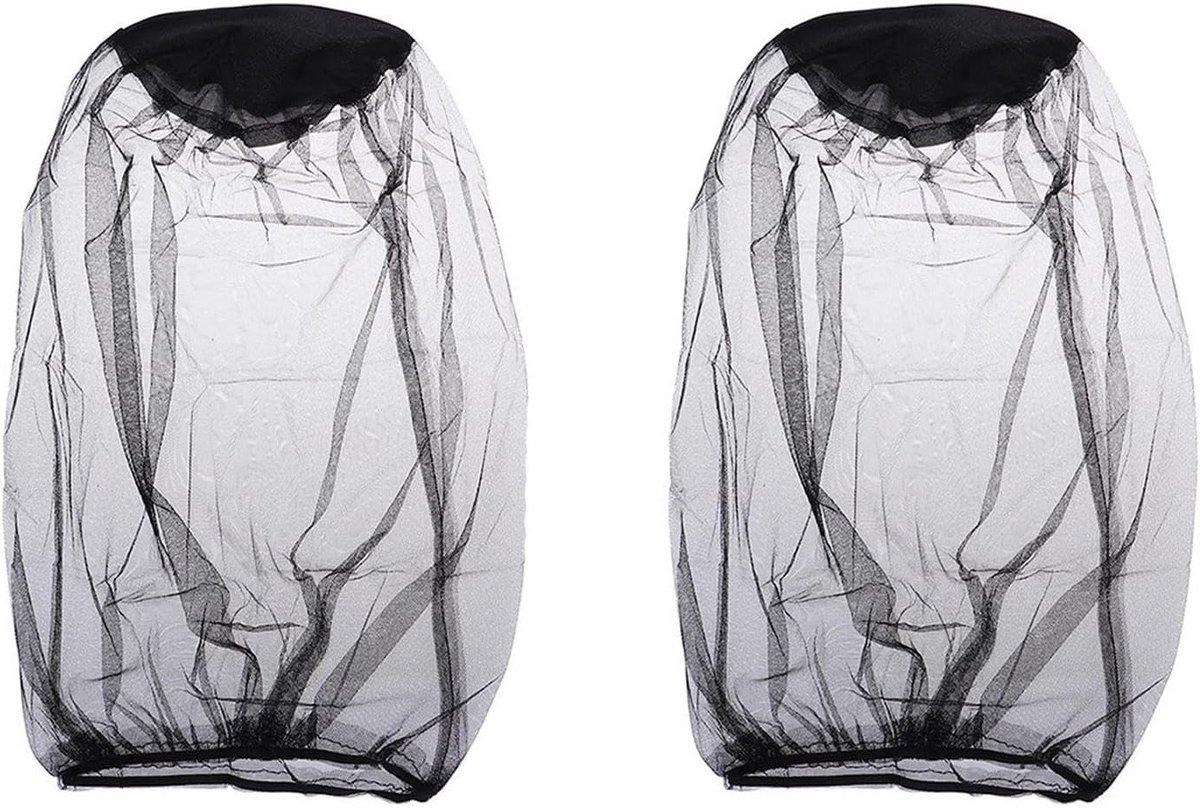 Muggennet hoofdnet 45 cm - ultra-fijne nylon - bescherming gezicht en nek - ideaal voor outdoor activiteiten - SnelShoppen