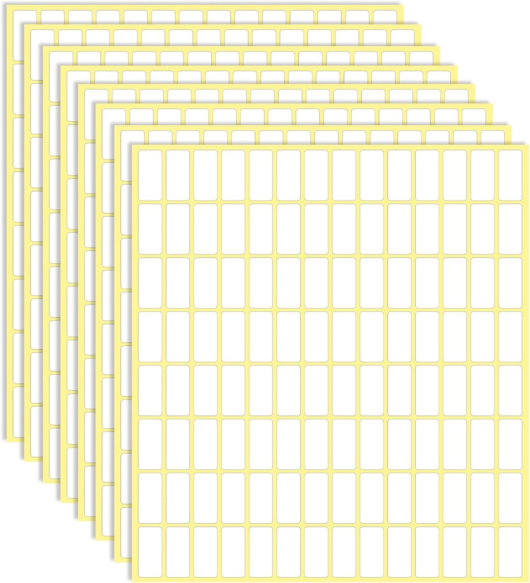 SnelShoppen - 3360 Stuks Witte Zelfklevende Labels 10x20mm - Kleine Lege Prijslabels voor Blikken, Mappen, School, Kantoor, Keuken - Perfect voor Orga
