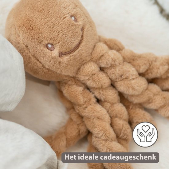 Nattou Lapidou Doudou Knuffel Octopus - 22 cm - Warm beige van Nattou — afbeelding 2