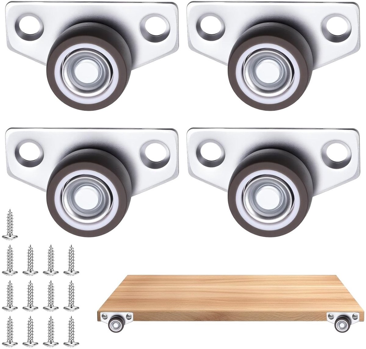 4 Stuks Mini Wielen voor Kleine Meubels, TPR Rubber Meubelwielen voor DIY Projecten, Laden en Deuren, 25 mm Diameter