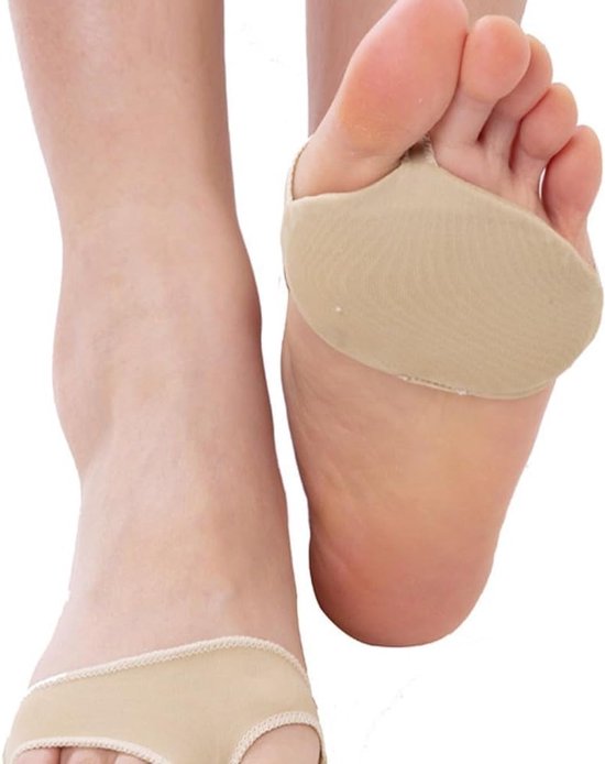 Metatarsale voetkussens - 2 paar zachte voorvoet pads voor pijnverlichting, ondersteuning en comfort (zwart + huidkleur) — afbeelding 5