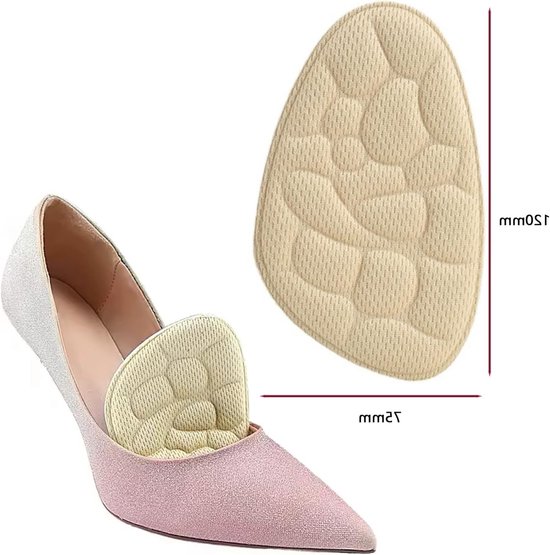 Inzetstukken voor hoge hakken, comfortabele schoeninlegzolen met middenvoet- en voorvoetkussens voor dames, pijnverlichting en antislip ondersteuning — afbeelding 3