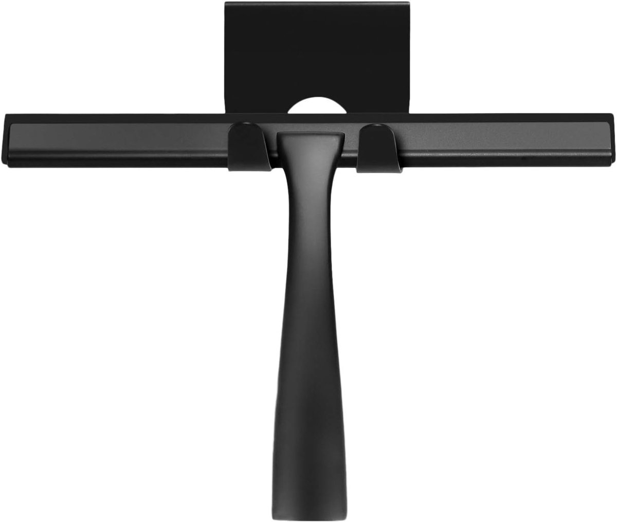 SnelShoppen - RVS douchewisser zwart - trekker voor douche, badkamer, ramen, glas wiper, waterextractor, hoogwaardig roestvrij staal, 245 mm, stijlvol