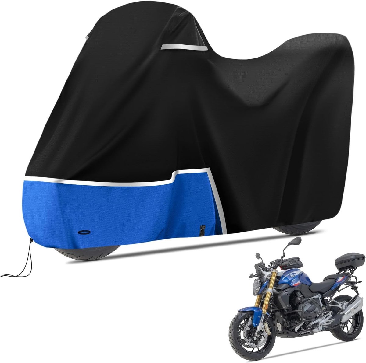 SnelShoppen - Outdoor Motorhoes Geschikt voor R1250gs R1300gs F650gs F750gs (met Koffer) - 420D Oxford Stof, Waterdicht, Weerbestendig, Motor Tarpauli