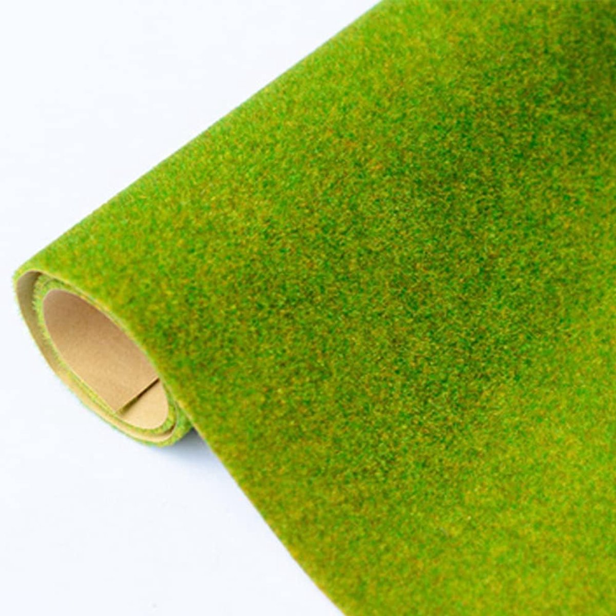 SnelShoppen - 5x Model Gras Matten 20x30cm voor Modelbouw - Turf Effect, Lichtgroen Nylon Flocking voor Modelspoor, Diorama's en Landschapsontwerp