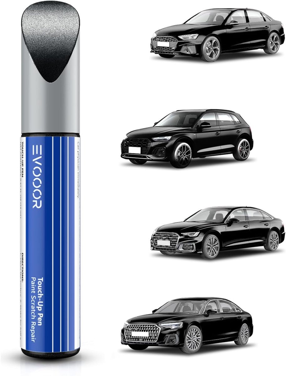 SnelShoppen - Phantom Black Pearl auto lak touch-up pen voor Audi, krashersteller, snelle en eenvoudige reparatieoplossing, kleurcorrectie, krasverwij