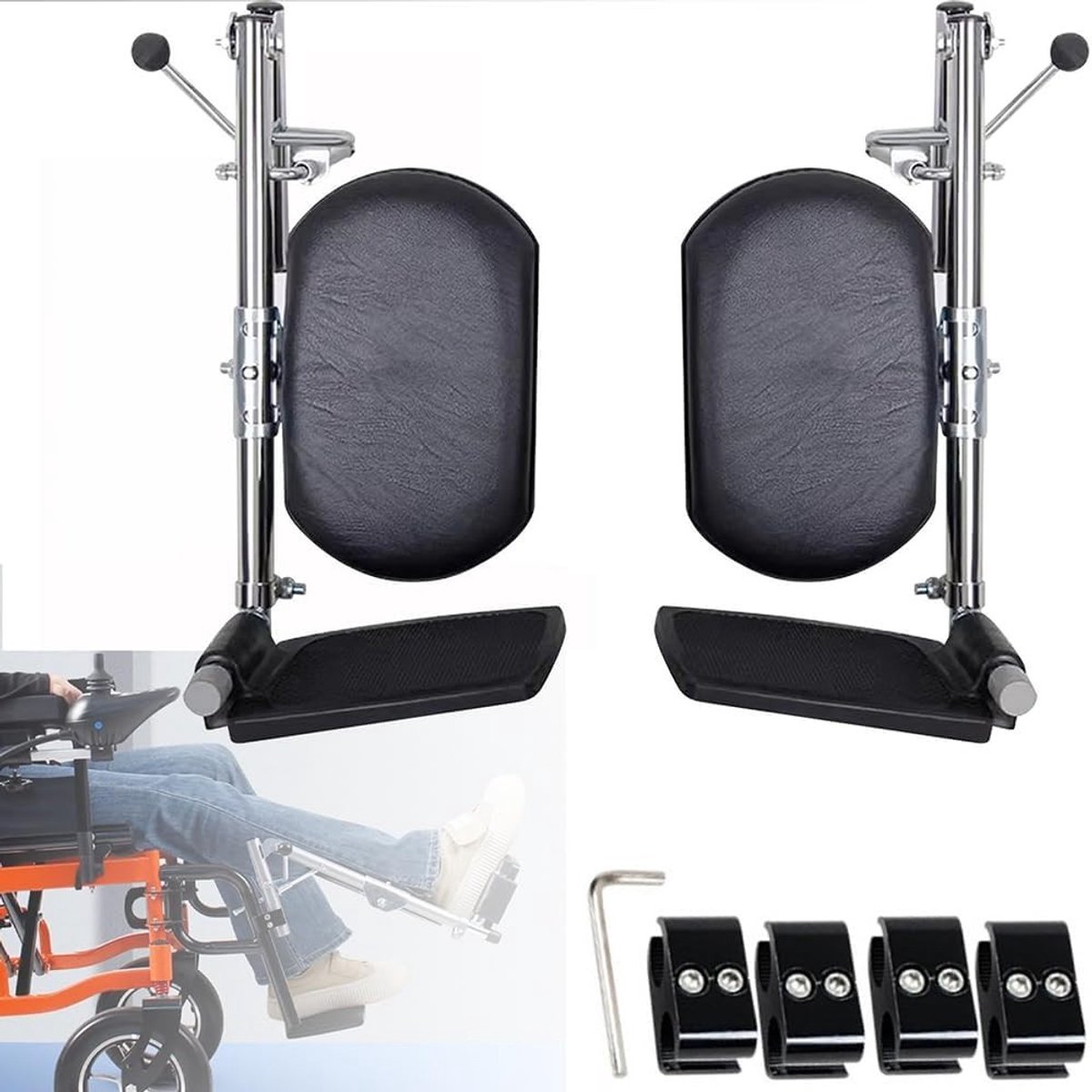 Verstelbare voetsteun voor kinderwagen, geschikt voor rolstoelgebruikers, met een draagvermogen van 100 kg en instelbare hoogte van 40-70 cm