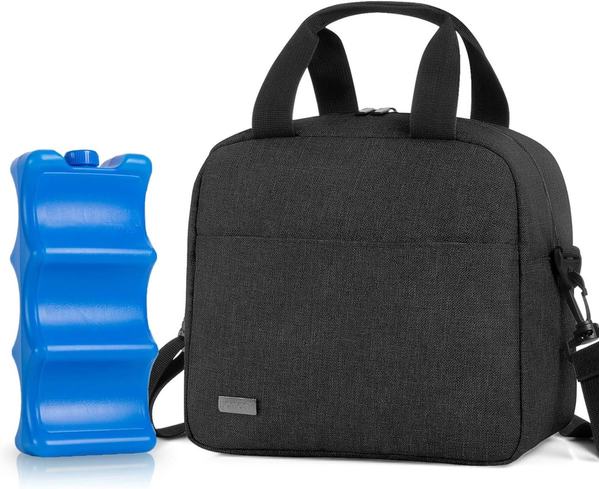 Isolerende koel tas voor babyflessen met koelelementen - Geschikt voor 6 flessen van 270ml - Zwart, Afmetingen: L25.4 x B15.2 x H22.9cm, Handig en praktisch