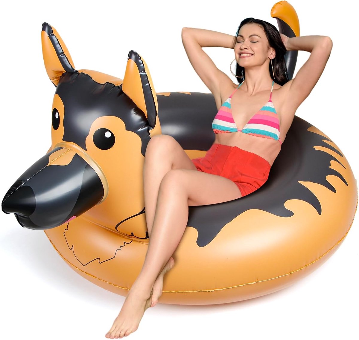 SnelShoppen - Inflatable Funny Pool Swimming Ring voor Kinderen en Volwassenen - Opblaasbare Hond Party Snake - Ideaal voor Strandfeesten en Zwemspell