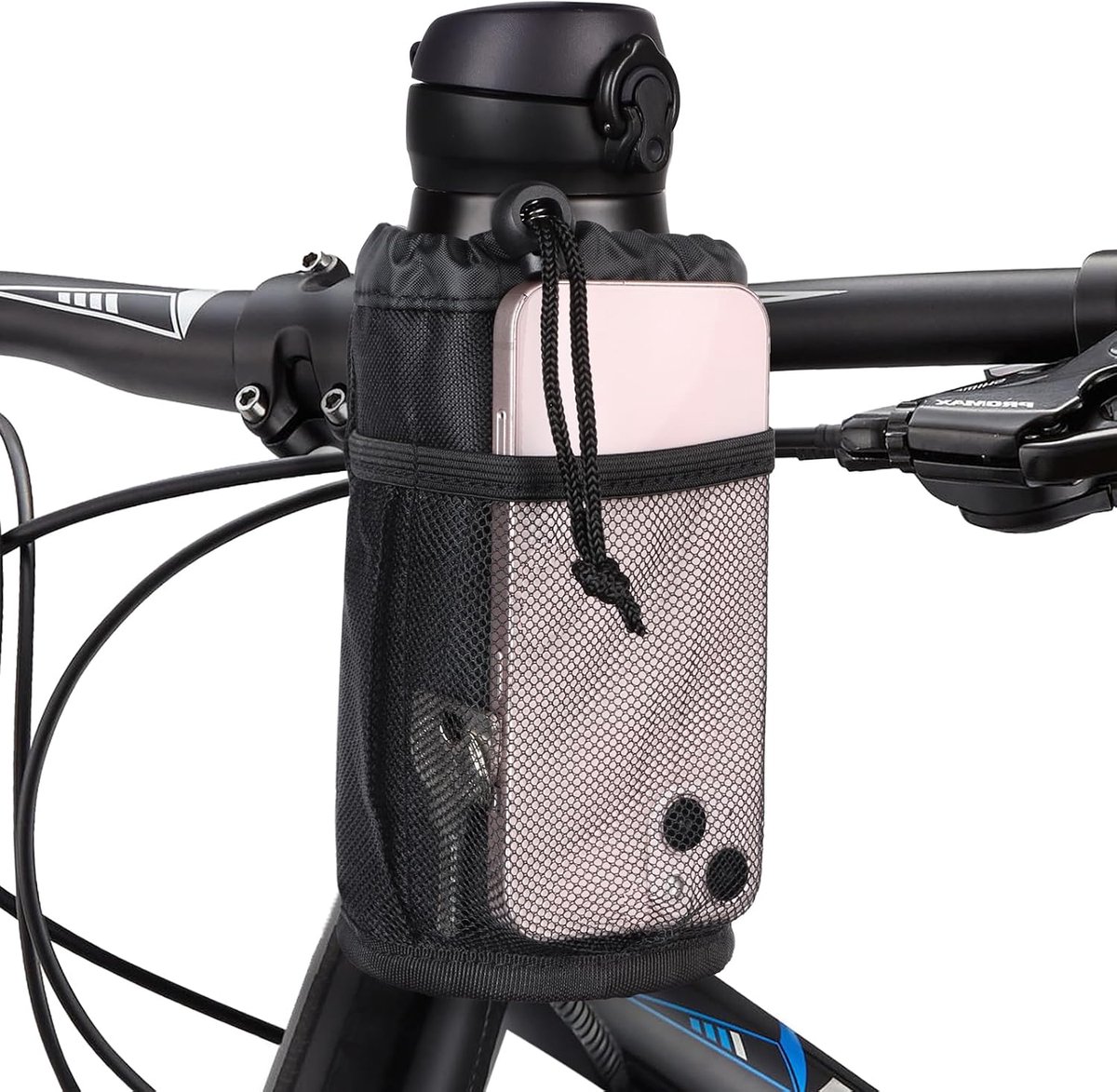 Flessenhouder Fiets - Bidonhouder Stuur - Onderweg Drinken - Installatie Zonder Gereedschap - 300ml tot 1L - Zwart