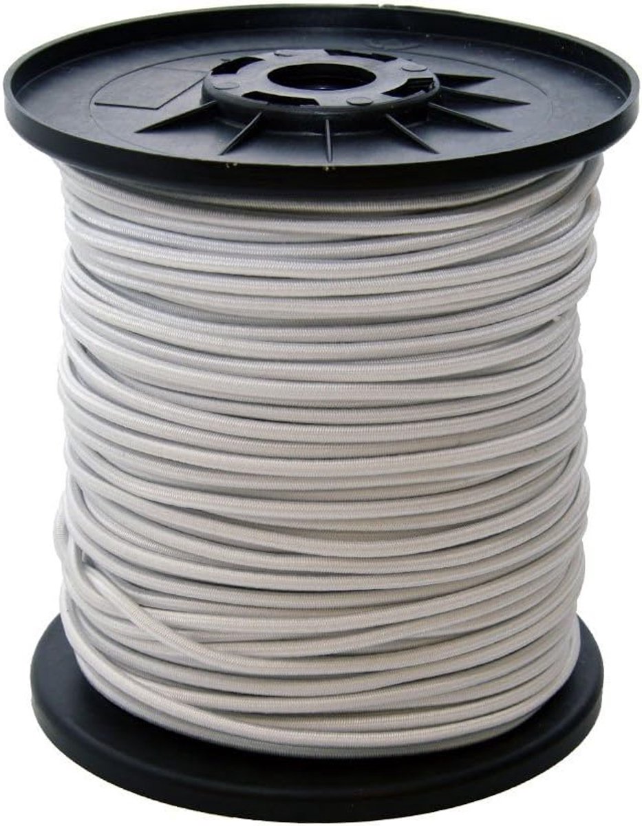 SnelShoppen - Elastic Rope Rafter Rope 8mm - Wit - 30 Meter - Stretch Touw voor Camping, Tuin, Zeilen en Klussen - Sterk en Duurzaam
