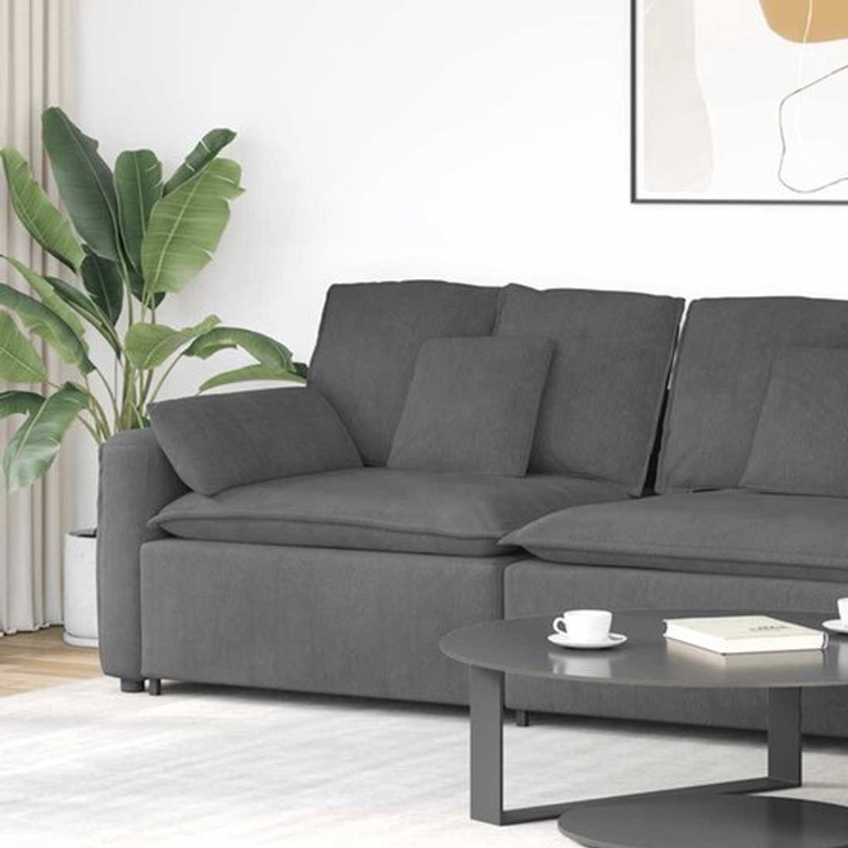 Modulaire Bank – Modulaire Banken – Modulair Sofa – Modulair Zitmeubel – Donkergrijze Cord
