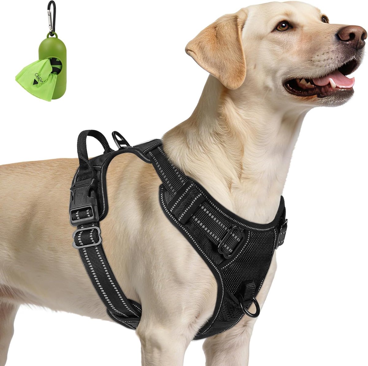 SnelShoppen - No Pull Dog Harness voor Grote Honden, Reflecterende Hondentuig met Voorste Clip, Verstelbare Zachte Gevoerde Tuigen met Handgreep voor