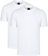 Obrambo T-shirt Wit 2-Pack – Extra Lang en Hooggesloten - Maat S - Heren - Basic T-shirt - Ondershirt
