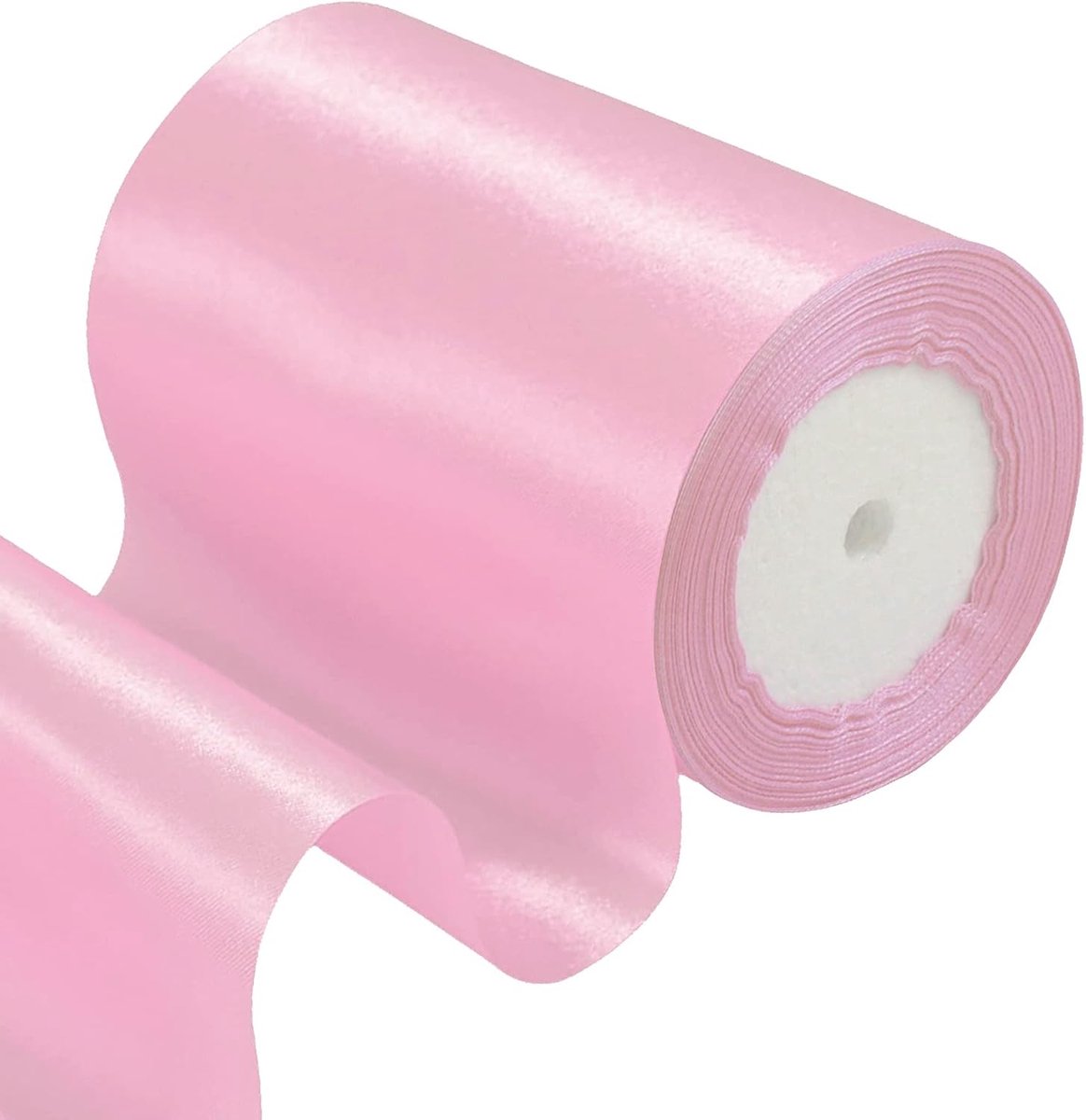 SnelShoppen - 23m Brede Roze Satijnen Ribbons 10cm voor Trouwauto, Dikke 3 Inch Babyblauwe Ribbons voor Knutselen, Cadeauverpakking, Feest, Kerst, DIY