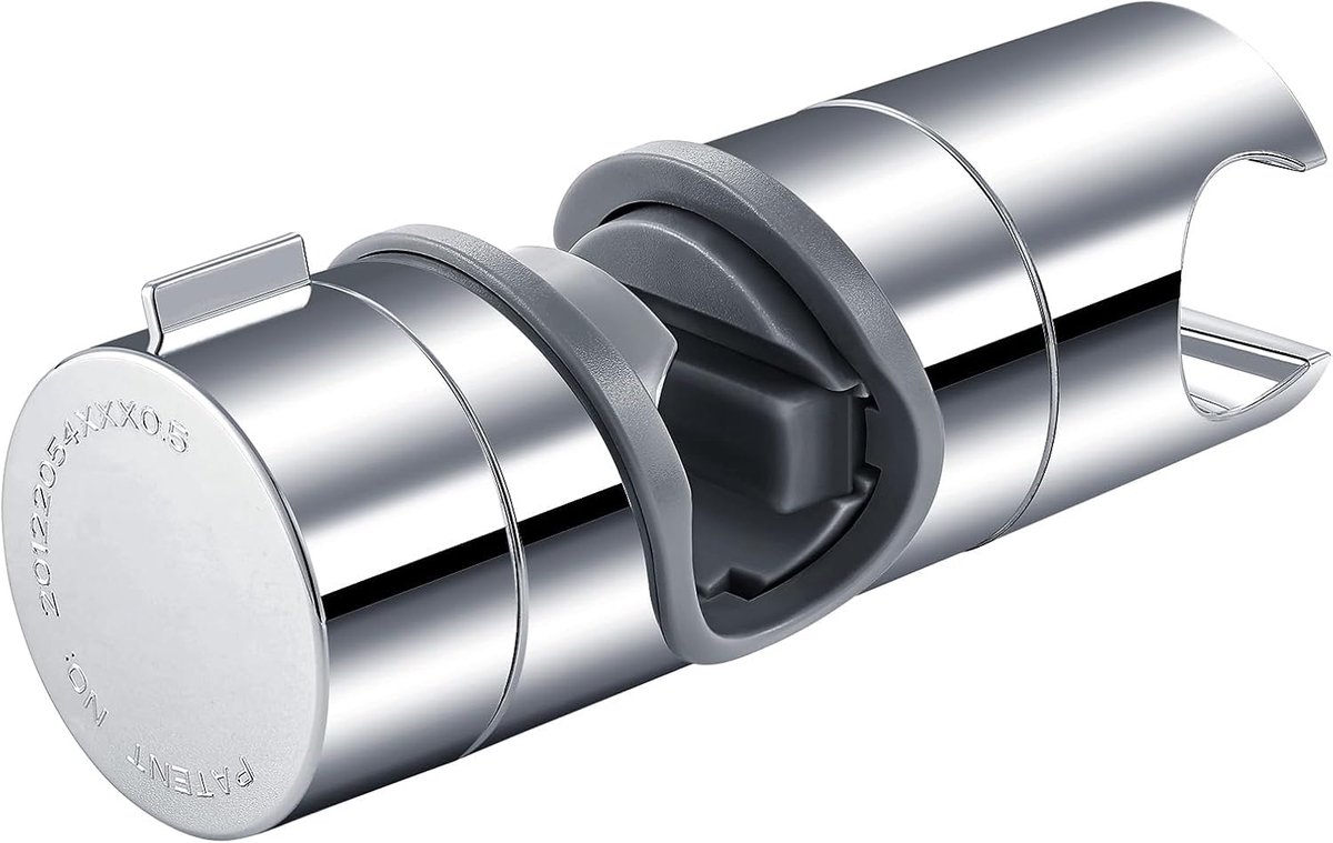 SnelShoppen - Universele Handdouche Houder, Verstelbare Douchhouder, 360° Draaibaar, Voor Slide Bar, 19-25 mm Buiten Diameter, Hoogwaardig ABS, Chroom