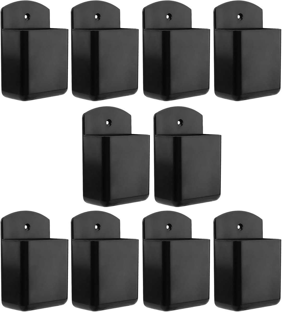SnelShoppen - 10x Zwart Remote Control Houder - Wandmontage, Zelfklevend, Duurzaam ABS Plastic, 6.3x3.5x10cm, Ruimtebesparend voor Thuis, Kantoor, Sch