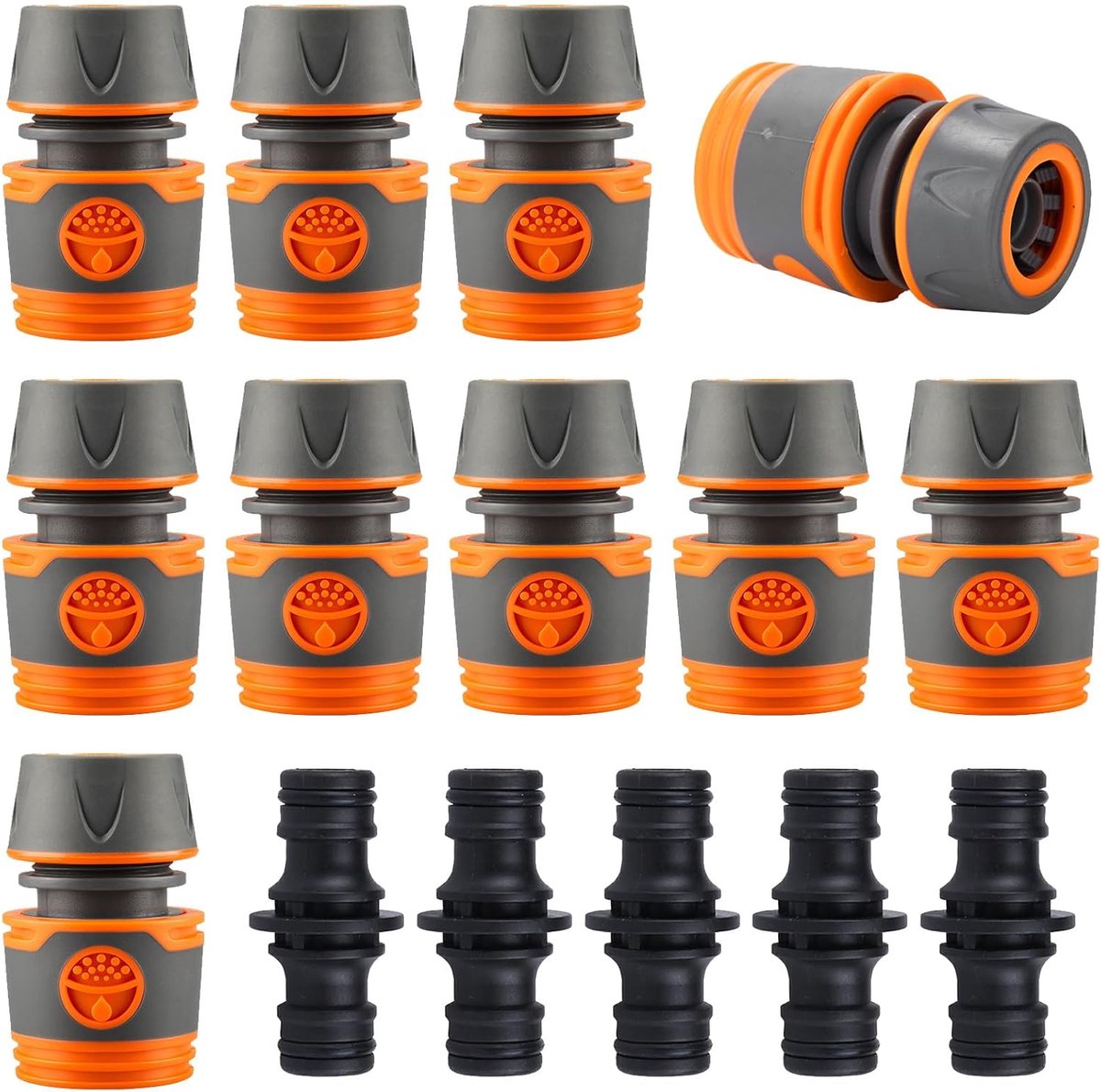 SnelShoppen - 10 Stuks Tuinslang Koppelingen 1/2 Inch - Snelle Tuinslang Verbinder - Tuinaccessoires voor Tuin, Irrigatie en Extensie