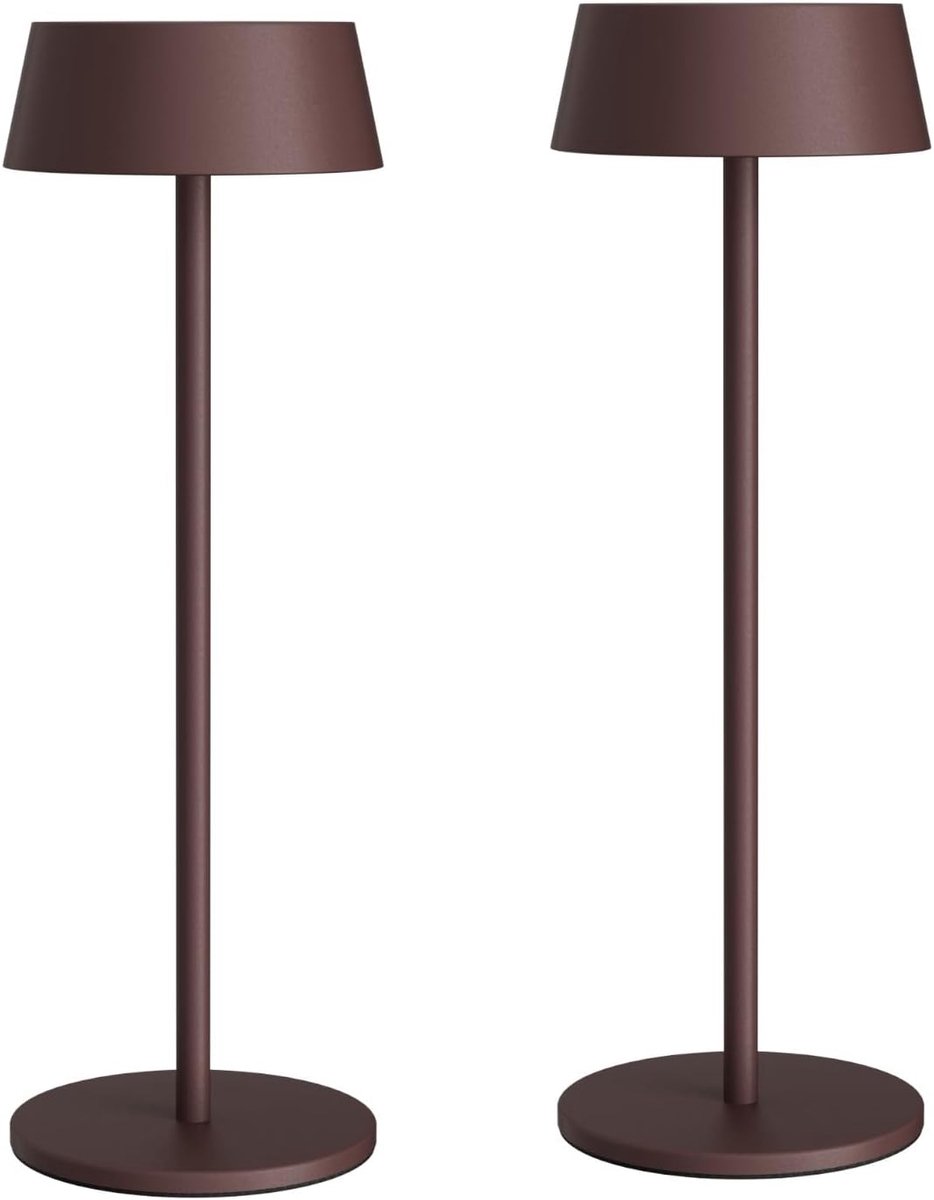 SnelShoppen - Dimbare Draadloze LED Tafel lampen Set van 2 - 3000K Warm Wit - Stijlvolle Bronzen Buitenlamp voor Tuin, Terras, Lees- en Eetruimte