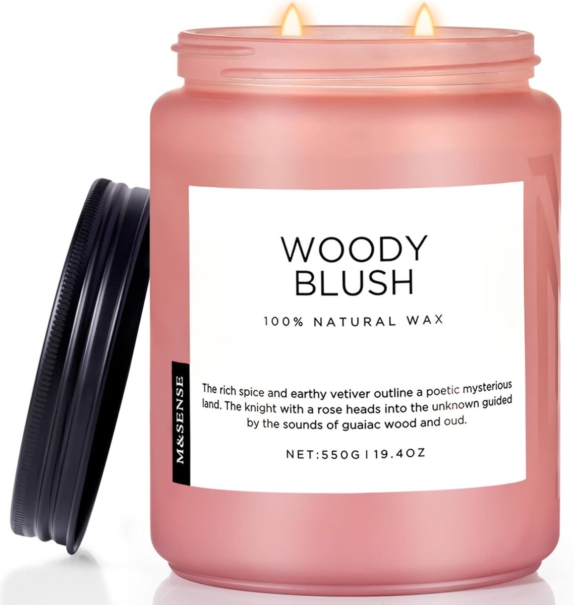 SnelShoppen - Luxe Geurkaarsen Rozen Vetiver, 550g, 110 Uur Brandtijd, Handgemaakte Natuur
