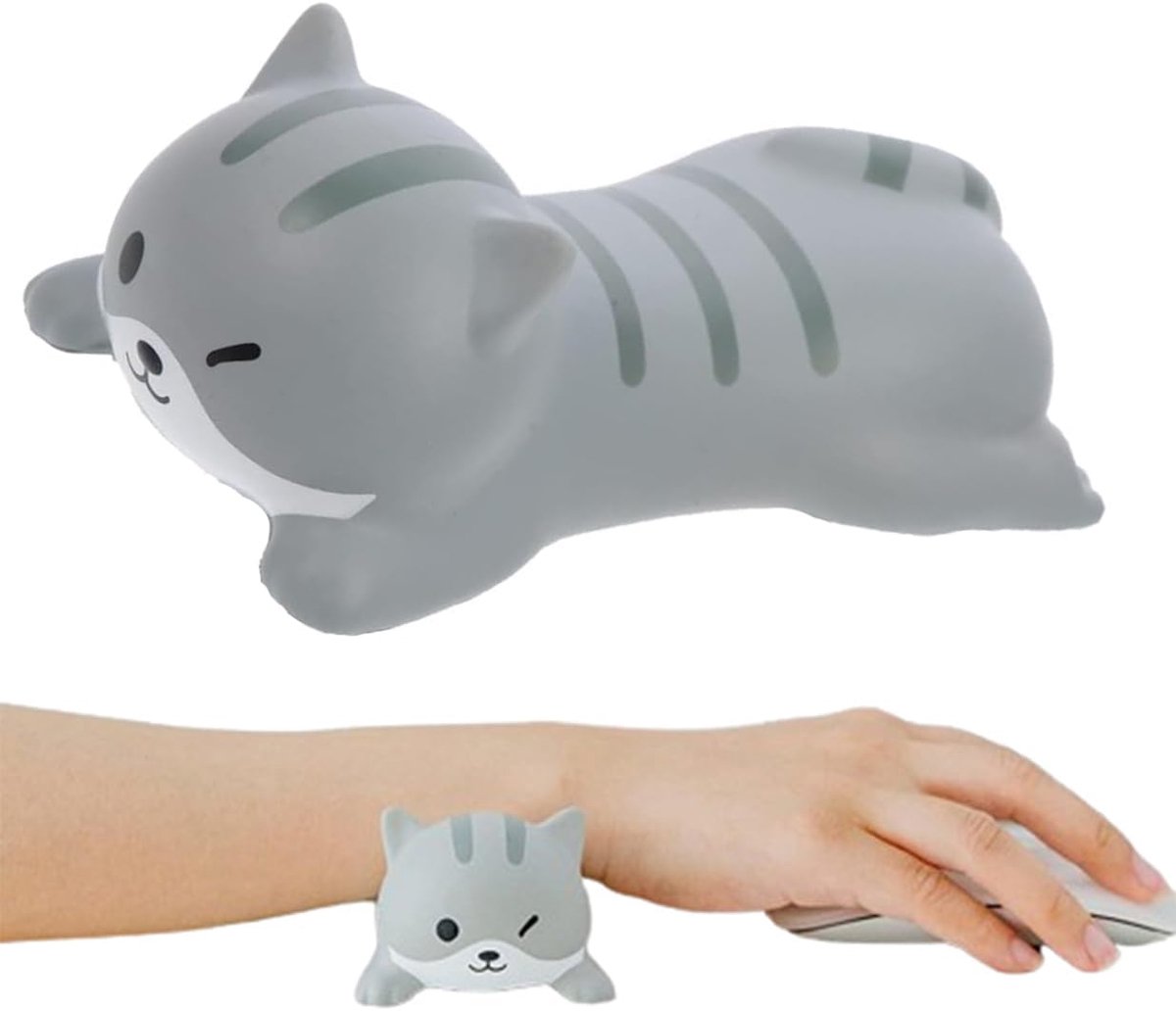 SnelShoppen - Ergonomische Keyboard Wrist Rest met Schattige Kat, Zacht Geheugenfoam, Ondersteuning voor Polspijn, Ideaal voor Thuis en Kantoor, 13x6