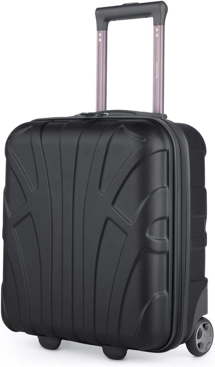 SnelShoppen - Trolley Koffer Set 3 Stuks, Harde Reiskoffers 55cm, 66cm, 76cm, Dubbele Wielen, Zwart, Onderzit Handbagage 45cm voor Vliegtuig en Auto