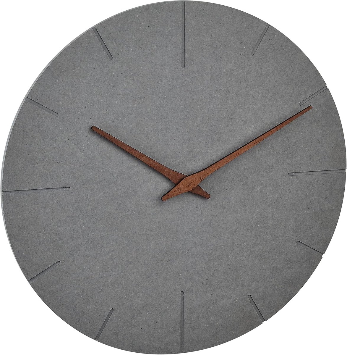 SnelShoppen - Moderne Wandklok Betonlook Ø29,7 cm - Stijlvolle Decoratie met Stille MDF Beweging - Minimalistisch Grijs voor Woonkamer, Keuken en Slaa